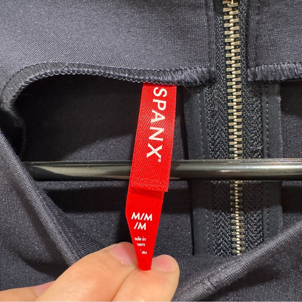 SPANX Navy Sleeveless Fit & Flare Midi Dress Size M - Picture 7 of 11